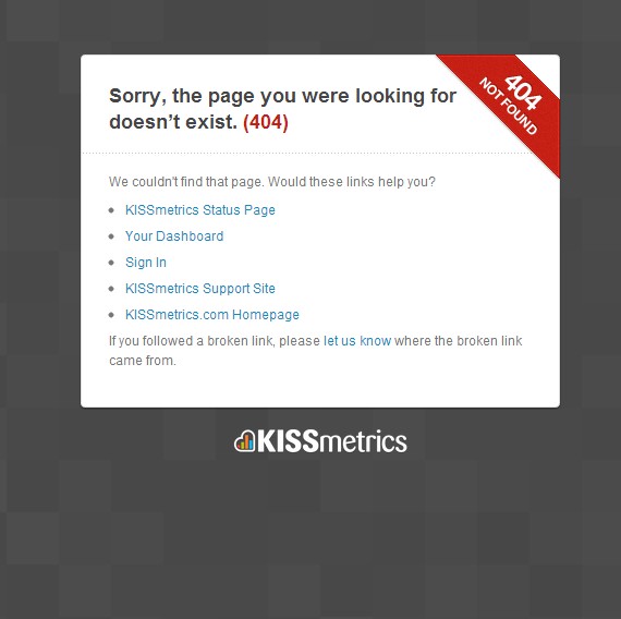 kissmetrics網站404頁面設計案例