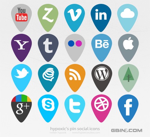 Pin Social Icons - Plain 'n' Simple by Kevin Harris