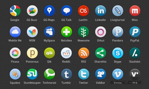 Buddycons: 126 Free Vector-Based Social Media Icons 