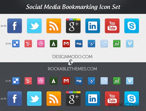 New Free Social Media Bookmarking Icon Set